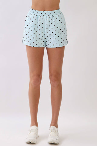 TCEC - CP10384-Polka Dot Elastic Waistband Athletic Shorts