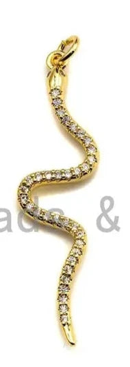 Pave Snake Shape Charm