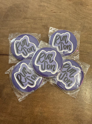Run Son Purple Pin