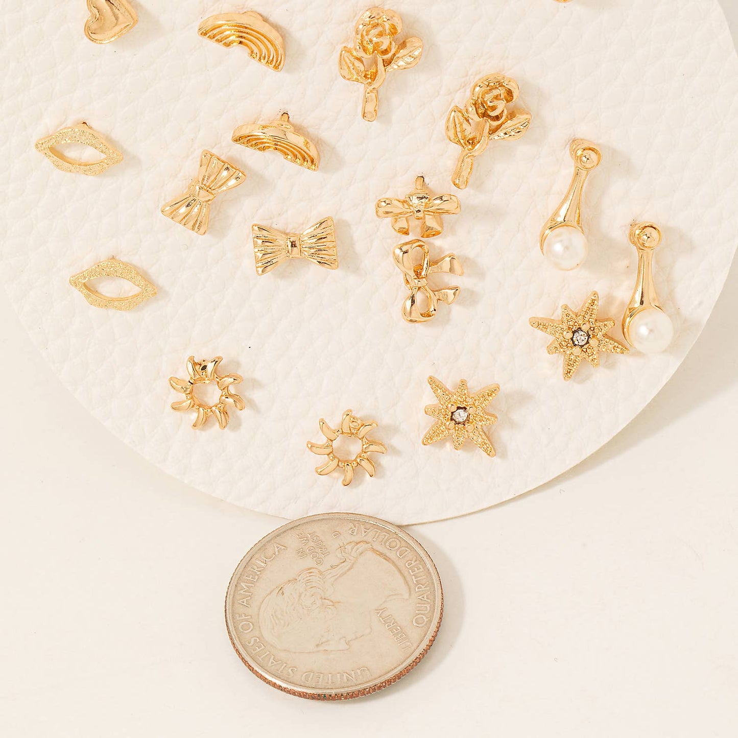 Coquette Mixed Shapes Stud Earrings Set