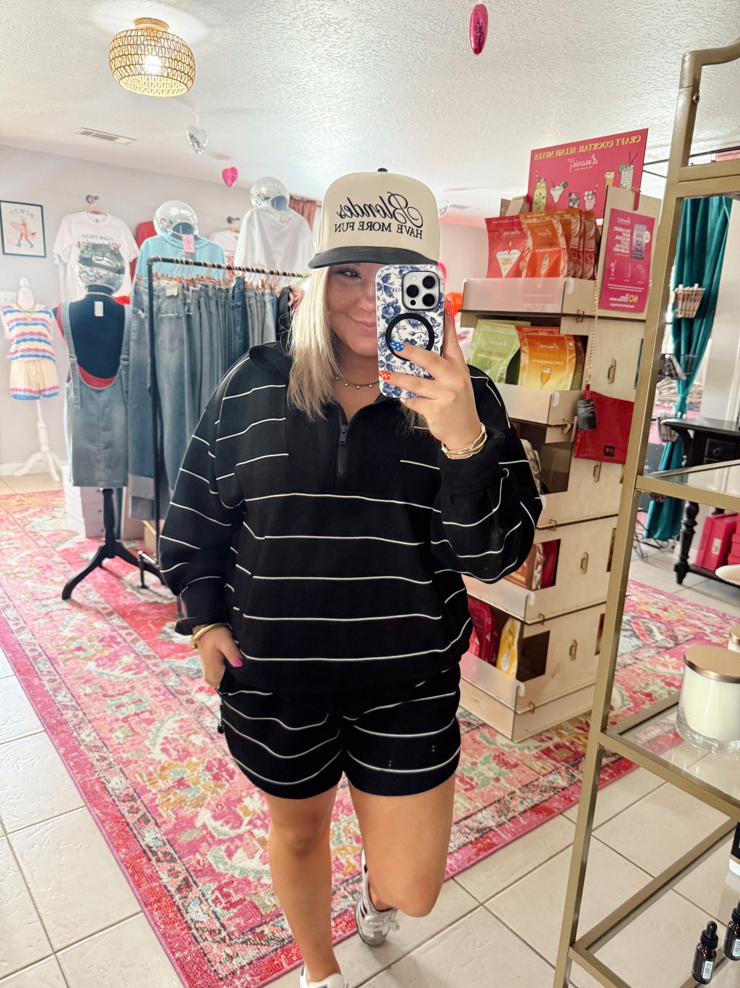 Black & White Stripe Matching set