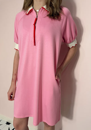 Pink Short Sleeve Dress