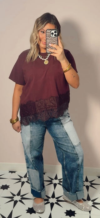 Raisin Lace Top