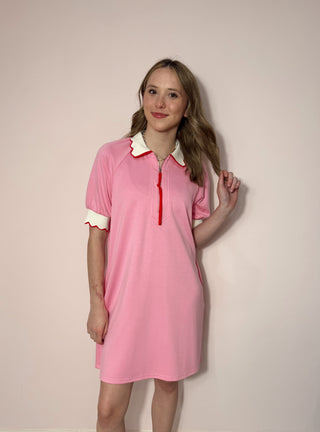 Pink Short Sleeve Dress
