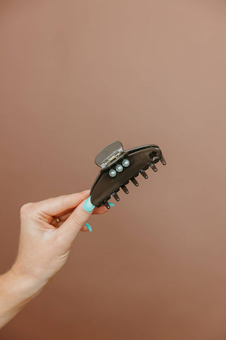 Brown Pearl Acetate Claw Clip