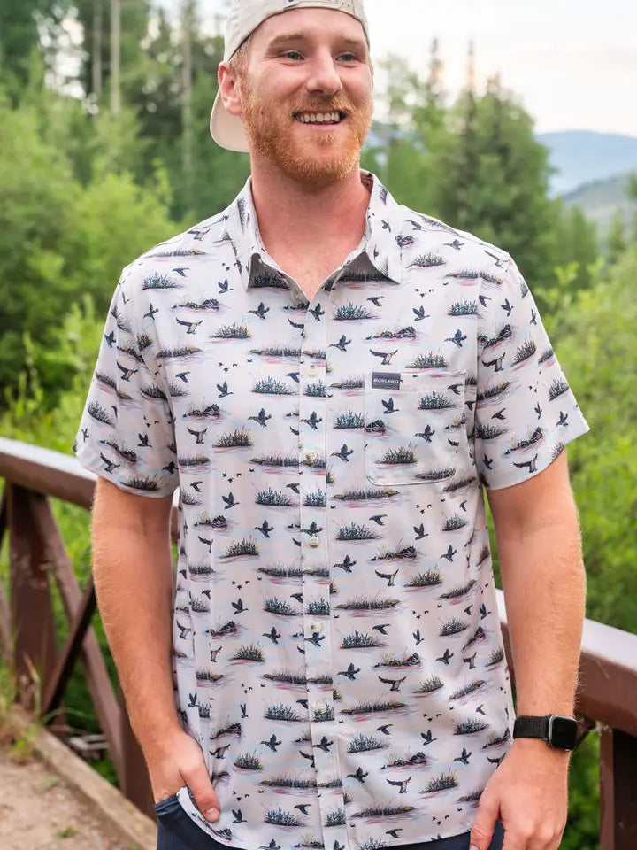 Performance Button Up - Duck Hunt