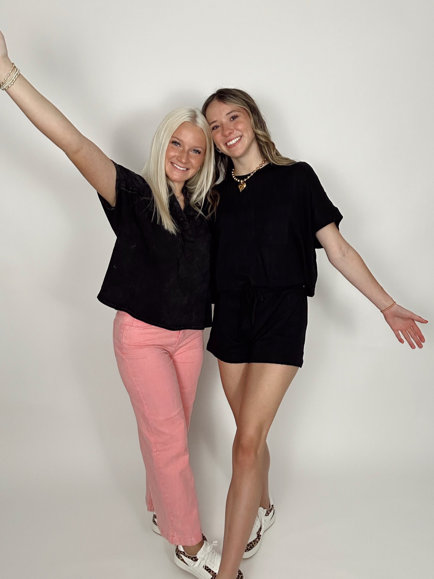Pink Stretchy Straight Leg Jeans