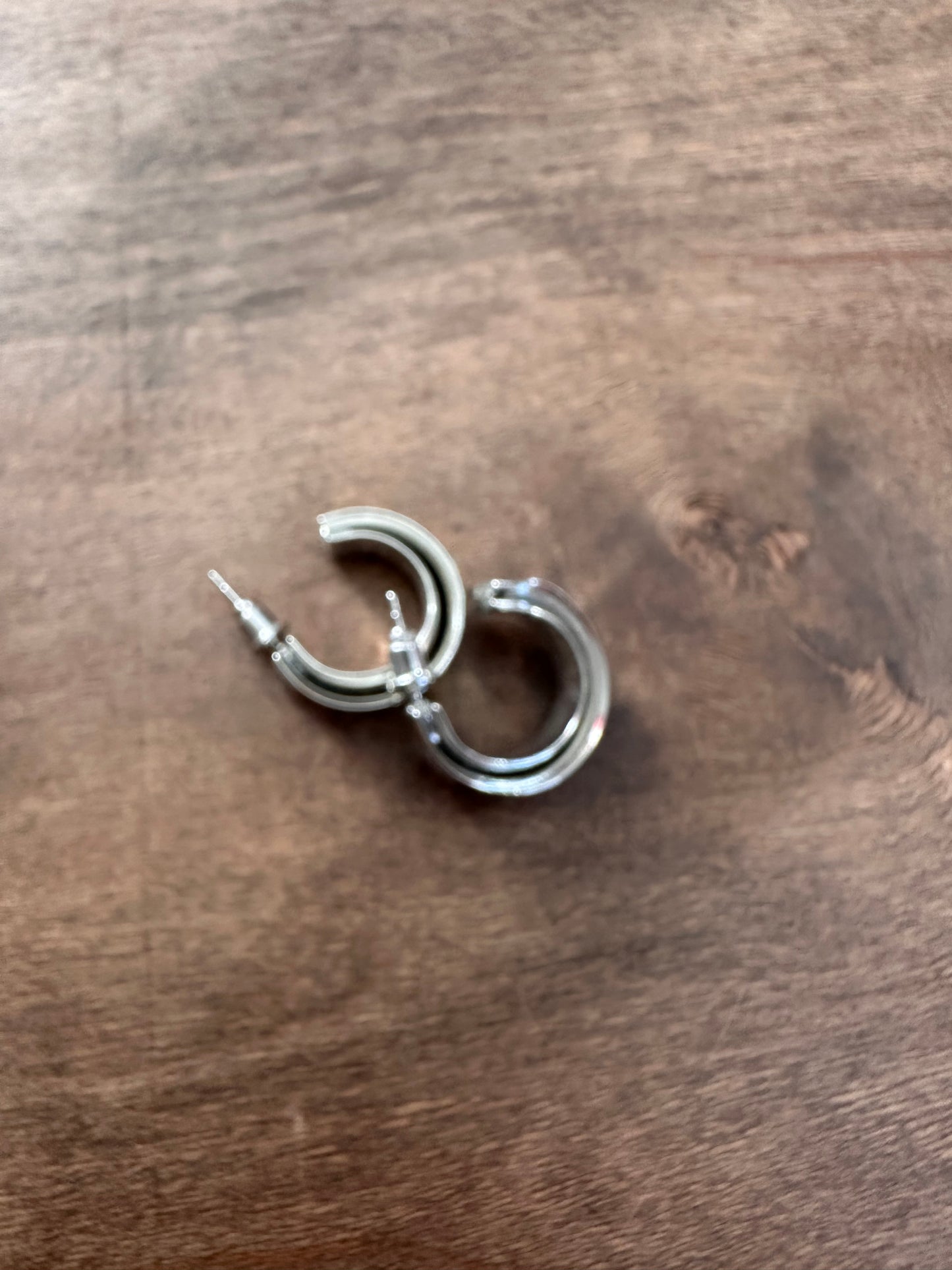 Silver Double Stack Hoop