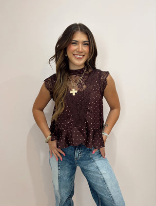 Polka Dot Satin Top