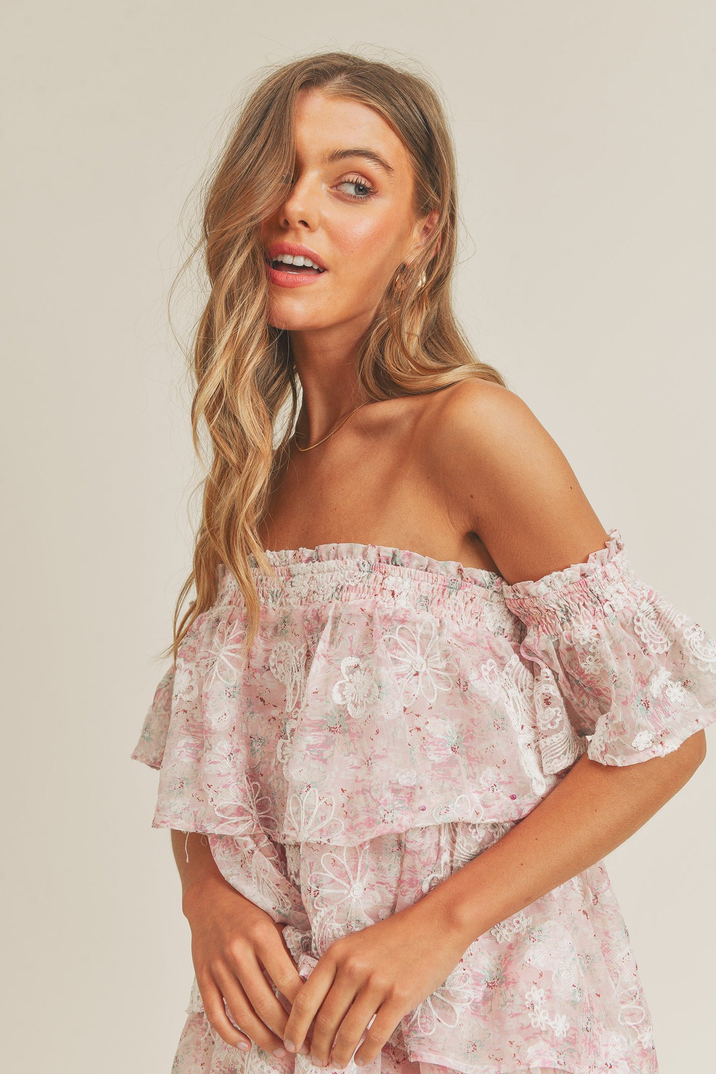 Light Pink Four Teir Mini Dress