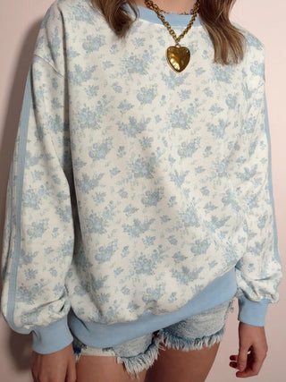 Blue Floral Sweatshirt