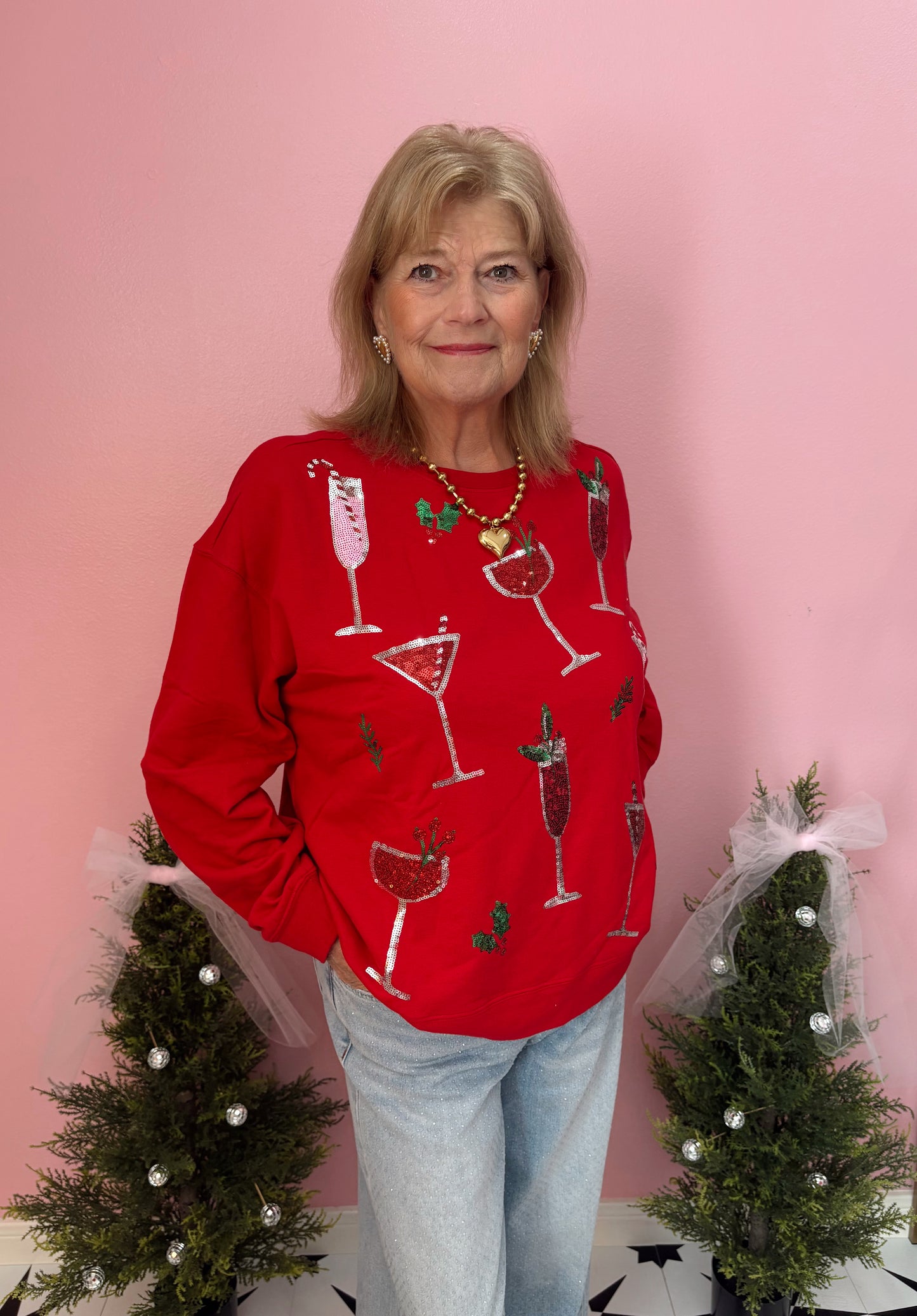 Cocktail Sequin Sweatshirt