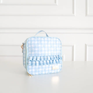 Blue Floral Ruffled Nylon Lunchbox