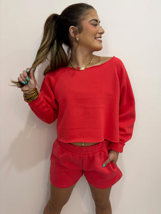 Cherry Off The Shoulder Set