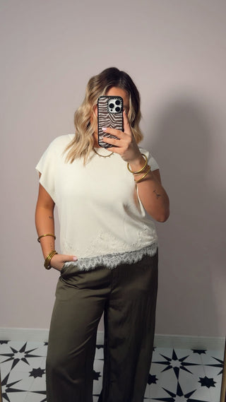 Cream Lace Top