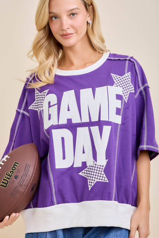 Main Strip - Game Day Star Patch Sweatshirt – Sporty Varsity Top