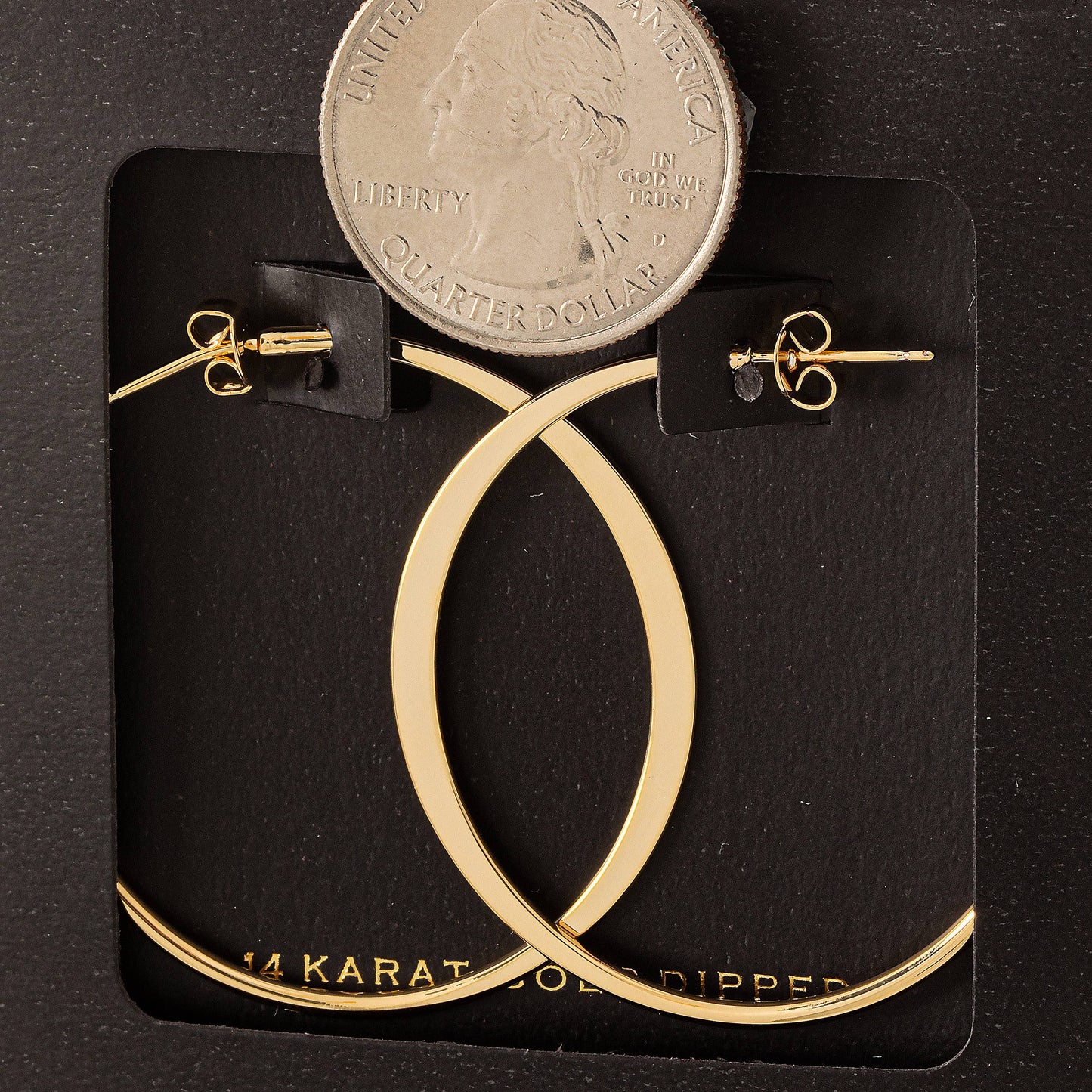 Secret Box Metallic Open Hoop Earrings