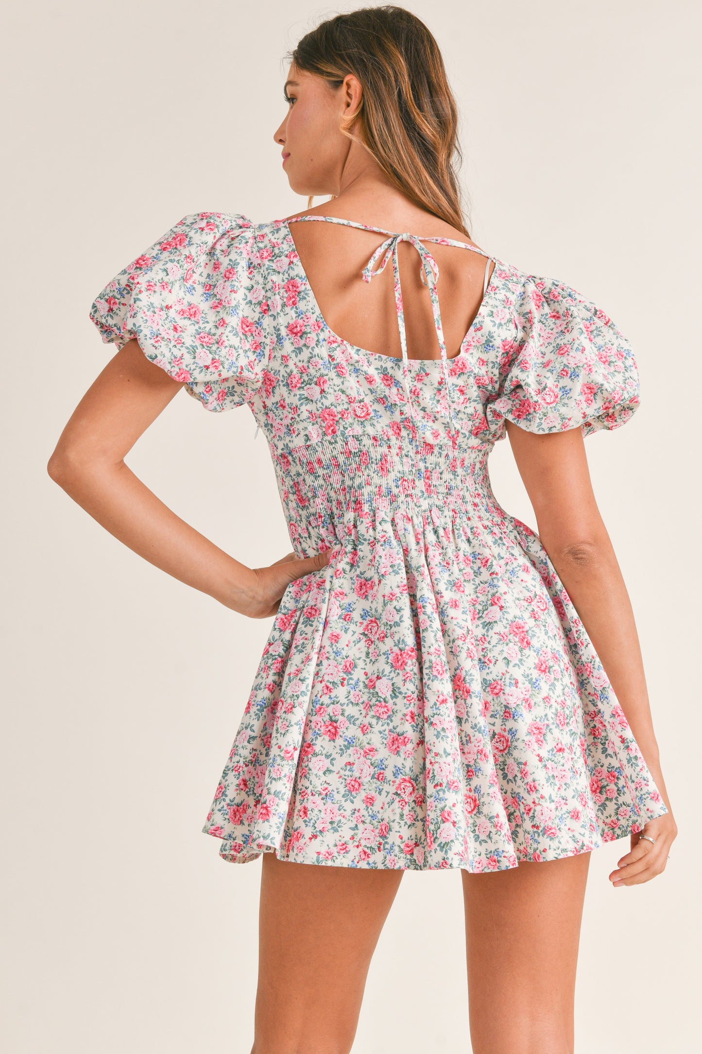 Madeline Puff Sleeve Floral Mini Dress
