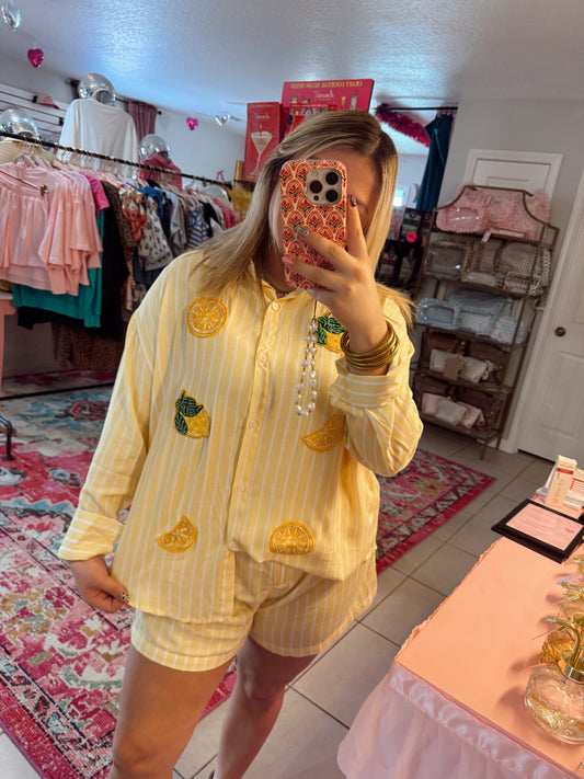 Lemon Striped Set