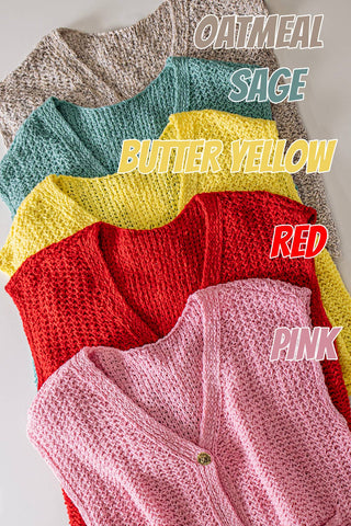 VERY J - 12W3377N-Button Down Knit Sweater Vest