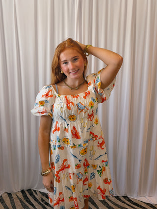 Coastal Puff Sleeve Dress
