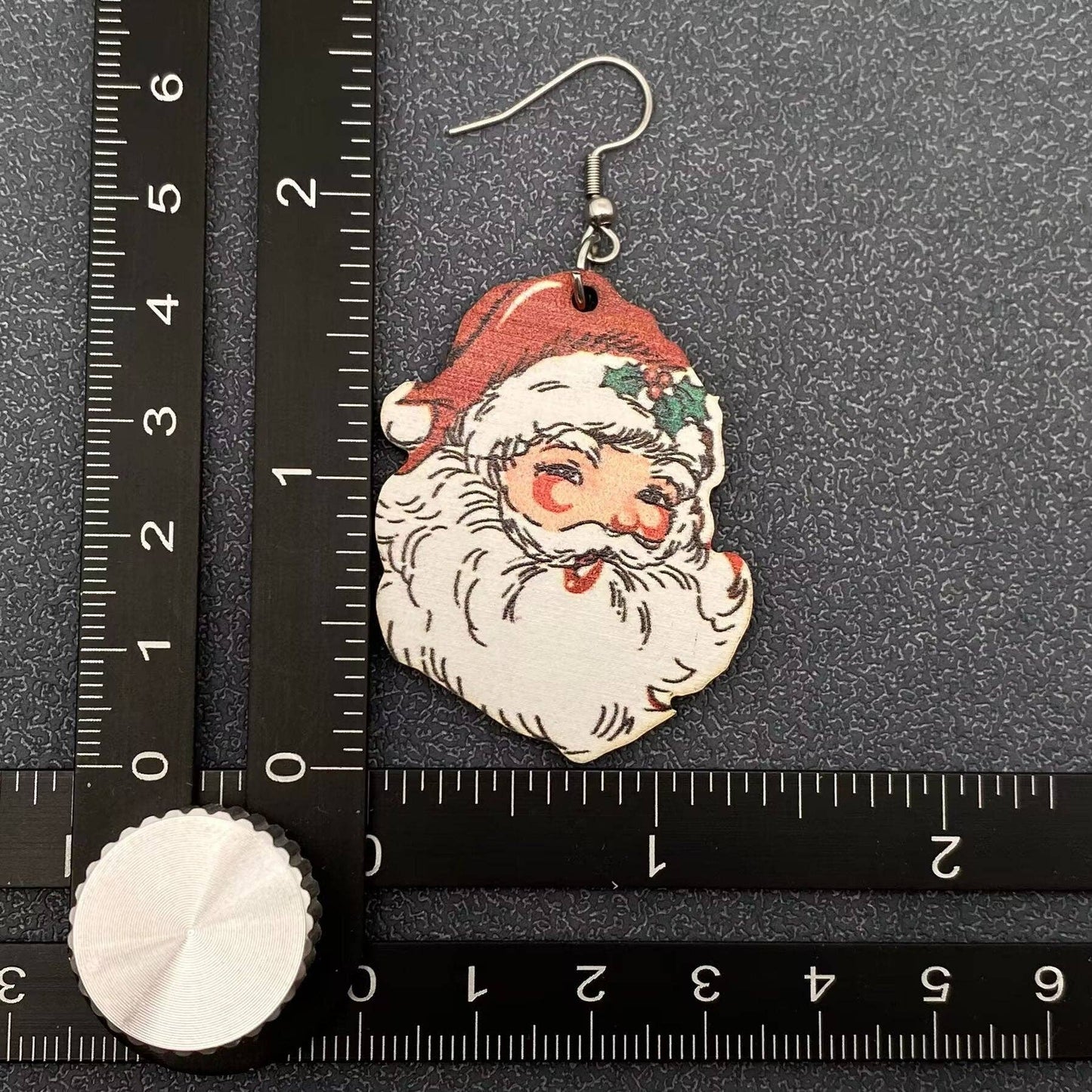 Vintage Santa Claus Earrings - Double Sided