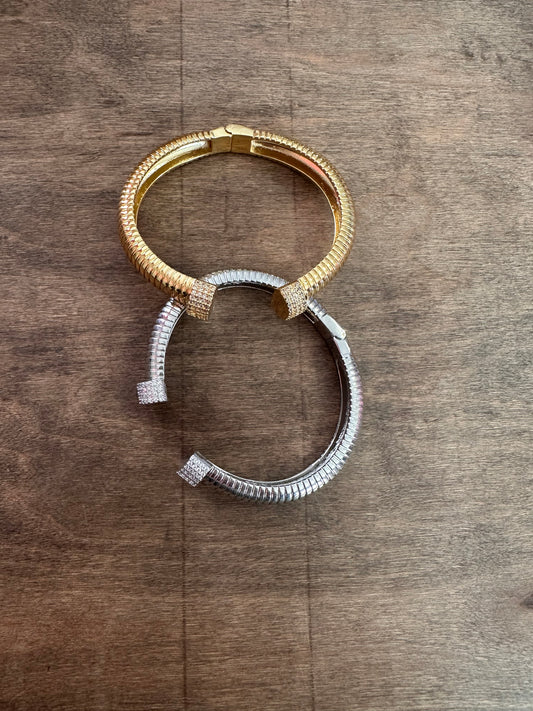 Adjustable Bracelet with Rhinestones