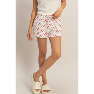 Red Polka Dot Drawstring Shorts