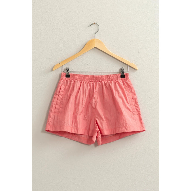 Mid- Waist Nylon Shorts - Tea Rose