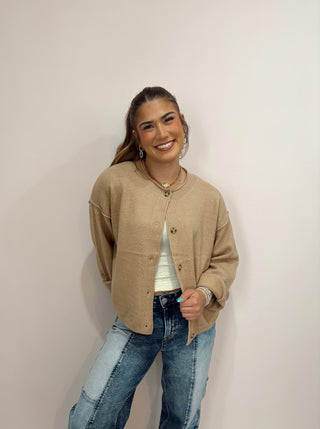 Tan Long Sleeve Cardigan