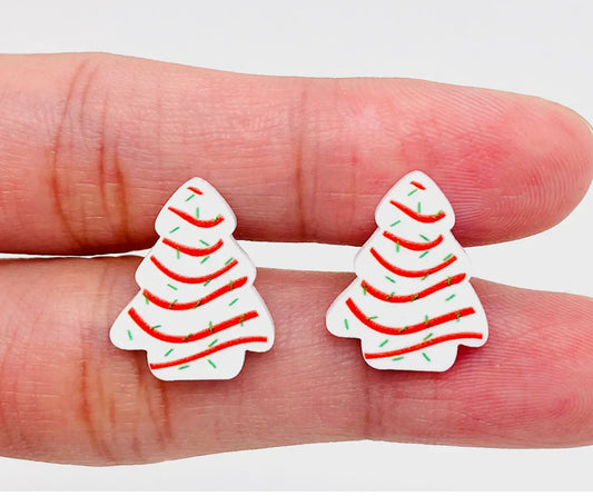 Christmas Tree Cake Stud Earring