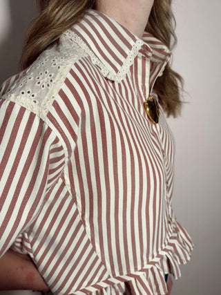 Wine Lace Trim Top