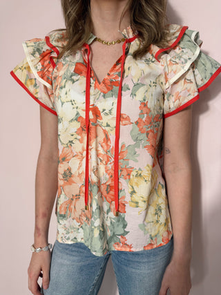 Floral Ruffle Top