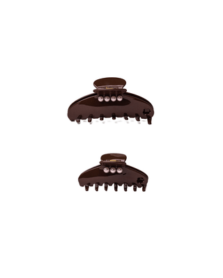 Brown Pearl Acetate Claw Clip