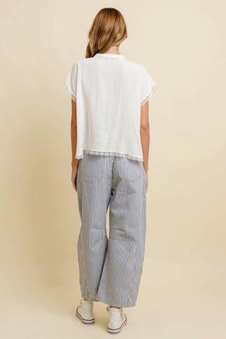 Marshmallow Tie Front Top