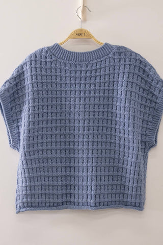 VERY J - 12W3719N-Waffle Texture Crop Cardigan