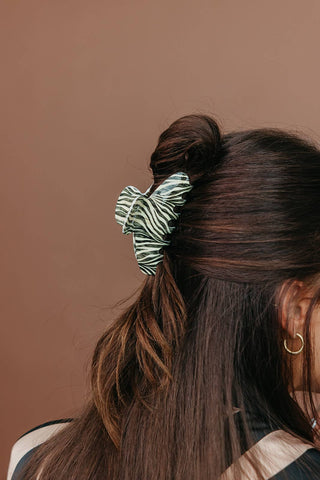 Zebra Acetate Claw Clip