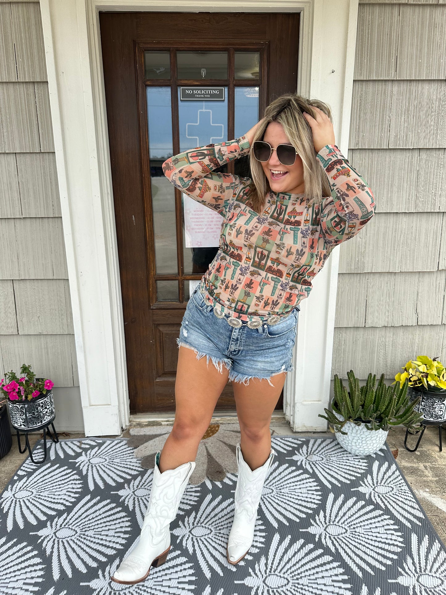 Mesh Western Top
