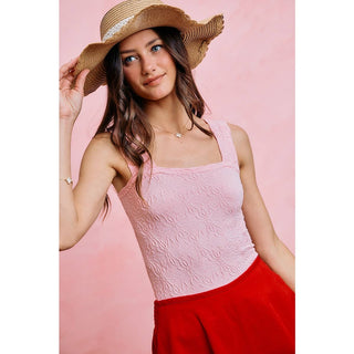 So Me - FLORAL JACQUARD SEAMLESS TANK TOP