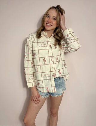 Embroidered Western Button Down