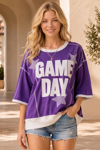 Main Strip - Game Day Star Patch Sweatshirt – Sporty Varsity Top