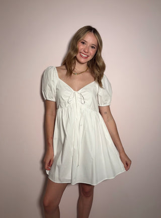 White Tie Mini Dress