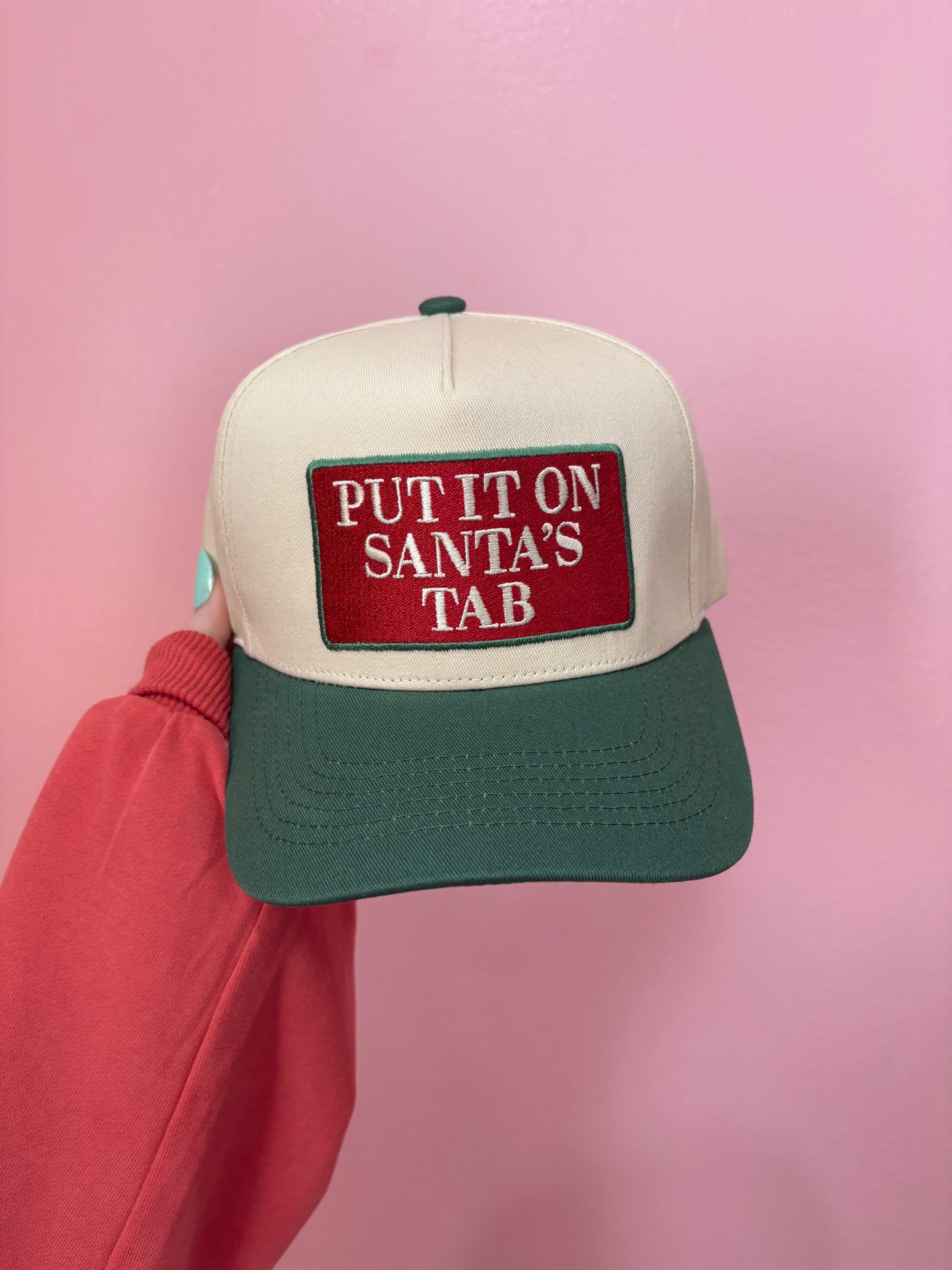 Santa's Tab Canvas Embroidered Hat