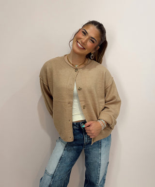 Tan Long Sleeve Cardigan