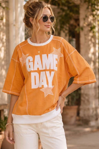 Main Strip - Game Day Star Patch Sweatshirt – Sporty Varsity Top