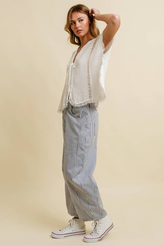 Marshmallow Tie Front Top