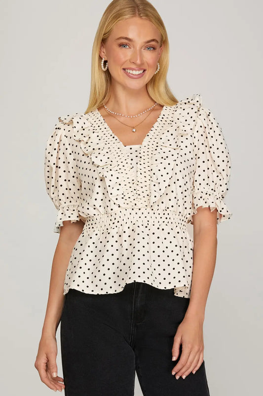 Ruffle Polka Dot Top