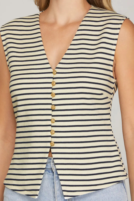Striped Sleeves Top