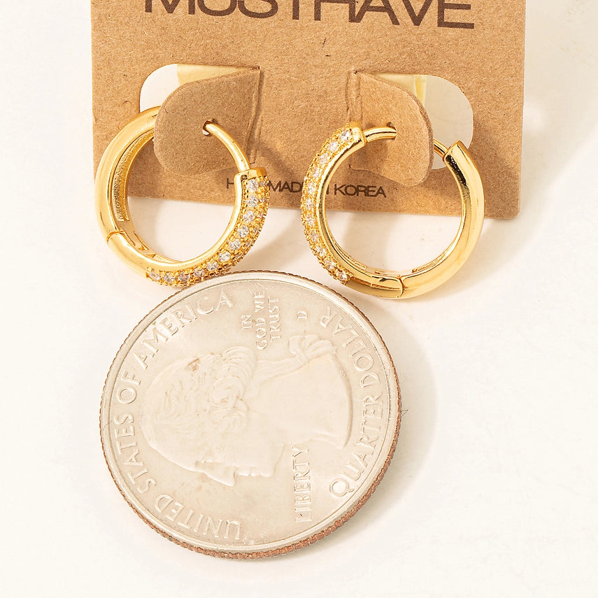 Pave Studded Latch Hoop