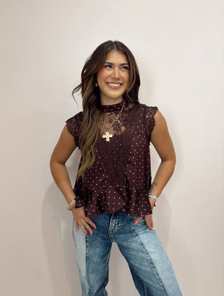 Polka Dot Satin Top